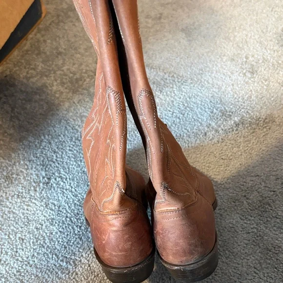 Vintage Dan Post Marlboro Brown Leather Cowboy Boots. Size 8 M - Picture 6 of 12